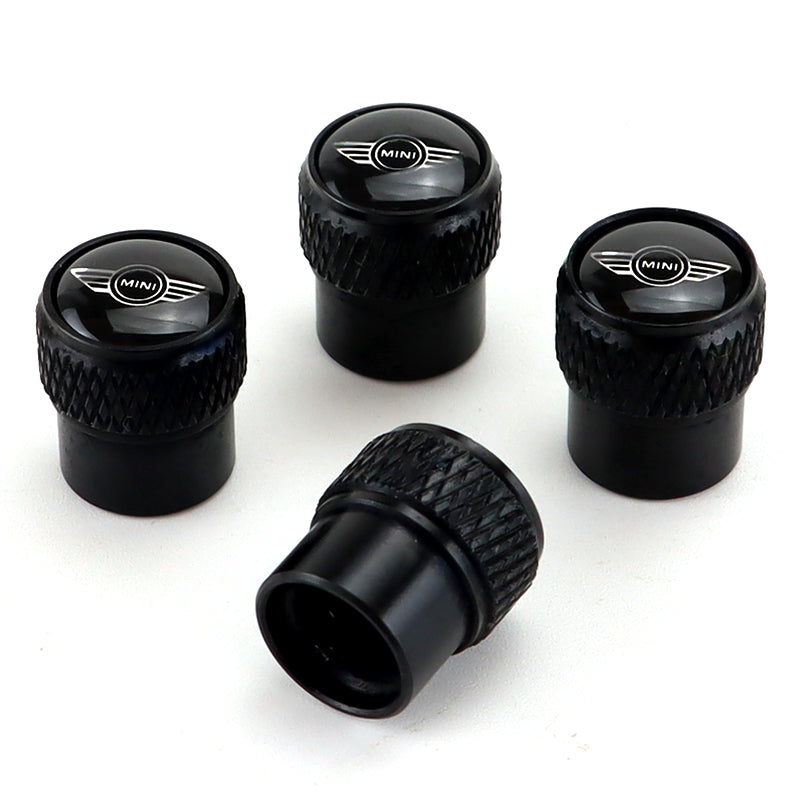 Mini Cooper Black Tire Valve Caps Extra Spare Cap Total 5 Caps Tire Valve Caps, Keychain