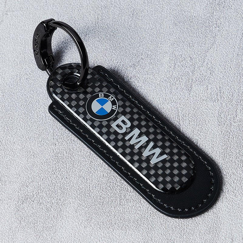 Black Carbon Fiber Key Chain Fit For BMW Models