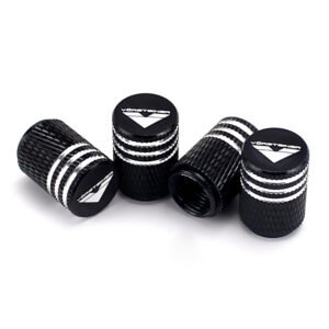 Vorsteiner Black Laser Engraved Tire Valve Caps - Extra Spare Cap Total 5 Caps