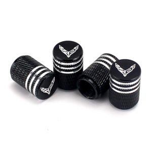 Chevrolet Corvette C8 Laser Engraved Tire Valve Caps - Extra Spare Cap Total 5 Caps