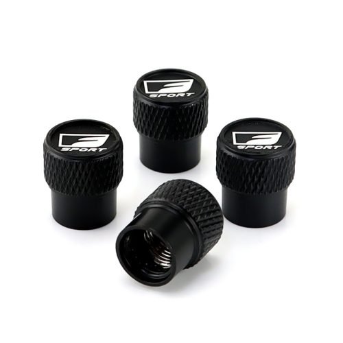 F Sport Black Laser Engraved Tire Valve Stem Caps – Total 5 Caps