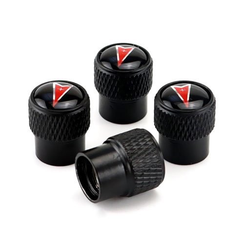 Pontiac Black Tire Valve Caps – Extra Spare Cap Total 5 Caps