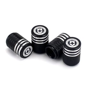 HRE Black Laser Engraved Tire Valve Caps - Extra Spare Cap Total 5 Caps