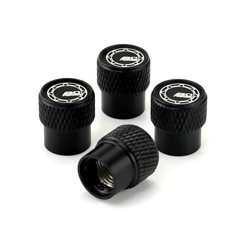 BC Forged Wheel Black Laser Engraved Tire Valve Stem Caps – Total 5 Caps