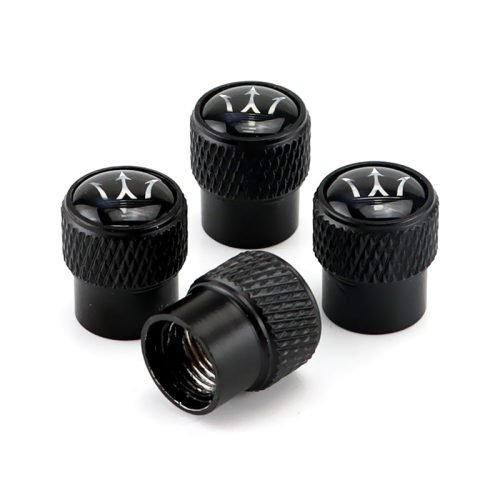 Maserati Black Tire Valve Caps – Extra Spare Cap Total 5 Caps
