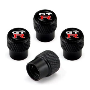 Nissan GTR Black Tire Valve Caps