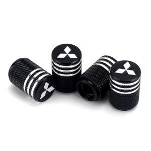 Mitsubishi Laser Engraved Tire Valve Caps - Extra Spare Cap Total 5 Caps