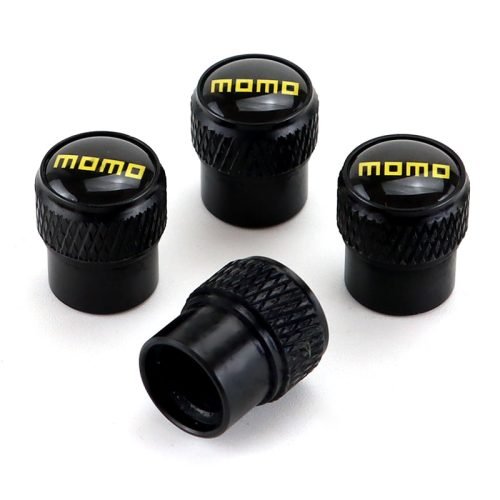 Momo Black Tire Valve Caps – Extra Spare Cap Total 5 Caps