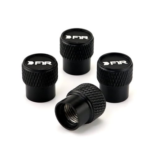 F1R Wheel Black Laser Engraved Tire Valve Stem Caps – Total 5 Caps