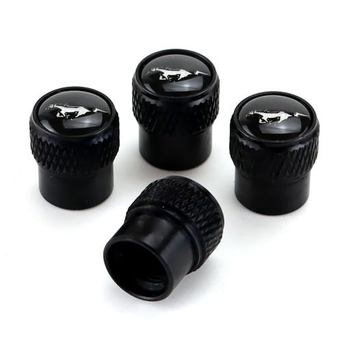 Ford Mustang Black Tire Valve Caps – Extra Spare Cap Total 5 Caps