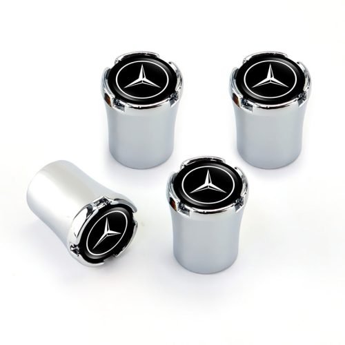 Mercedes Benz Chrome Tire Valve Caps – Extra Spare Cap Total 5 Caps