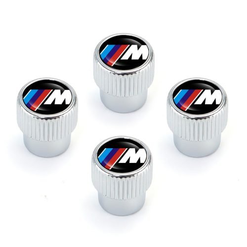 BMW M Performance Silver Chrome Tire Valve Caps – Extra Spare Cap Total 5 Caps