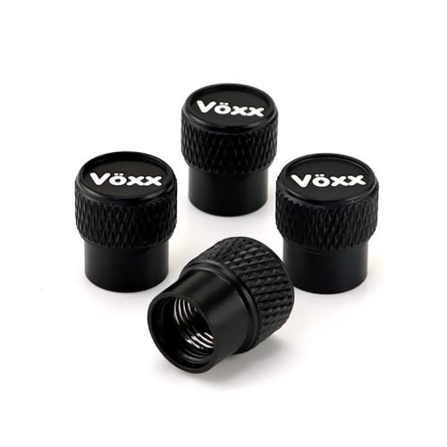 Voxx Wheel Laser Engraved on Black Tire Valve Caps – Total 5 Caps
