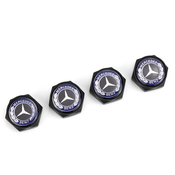 License plate screws For Mercedes Benz Black Logo Black License Plate Bolts