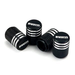 Pirelli Laser Engraved Tire Valve Caps - Extra Spare Cap Total 5 Caps