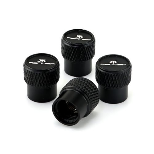 Rennen Wheel Black Laser Engraved Tire Valve Stem Caps – Total 5 Caps