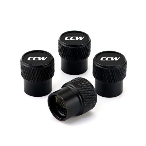 CCW Wheel Black Laser Engraved Tire Valve Stem Caps – Total 5 Caps