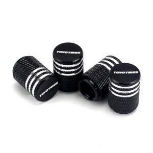 Toyo Tires Black Laser Engraved Tire Valve Stem Caps