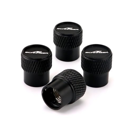AC Schnitzer Wheel Black Laser Engraved Tire Valve Stem Caps – Total 5 Caps