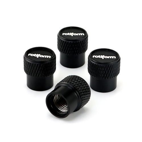 Rotiform Black Laser Engraved Tire Valve Stem Caps – Total 5 Caps