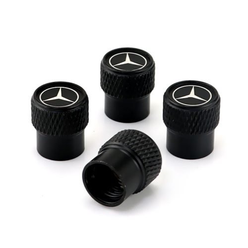 Mercedes Benz Black Laser Engraved Tire Valve Stem Caps – Total 5 Caps