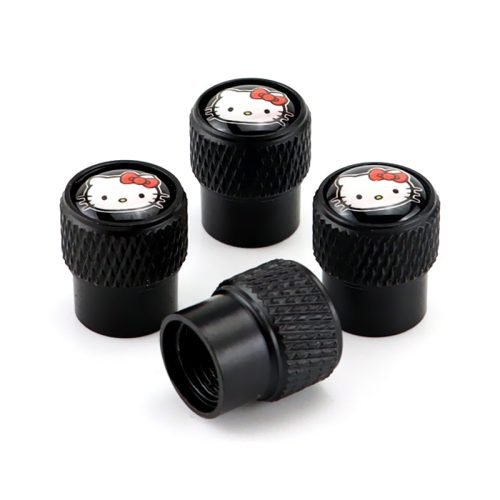 Hello Kitty Black Tire Valve Caps – Extra Spare Cap Total 5 Caps