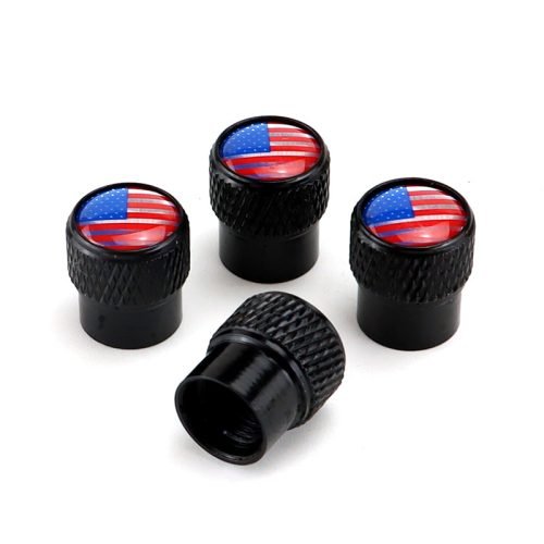 USA Black Tire Valve Caps – Extra Spare Cap Total 5 Caps