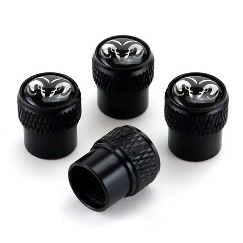 Dodge Ram Black Tire Valve Caps – Extra Spare Cap Total 5 Caps
