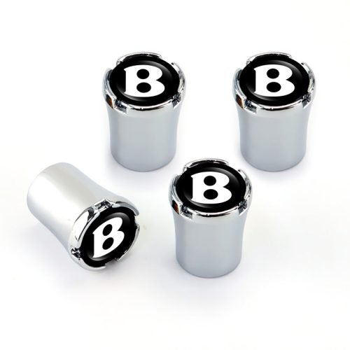Bentley B Chrome Tire Valve Caps – Extra Spare Cap Total 5 Caps