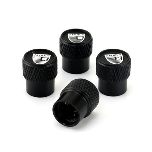 Anrky Black Laser Engraved Tire Valve Stem Caps – Total 5 Caps