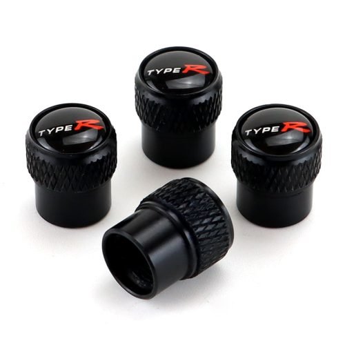 Honda Type-R Black Tire Valve Caps – Extra Spare Cap Total 5 Caps
