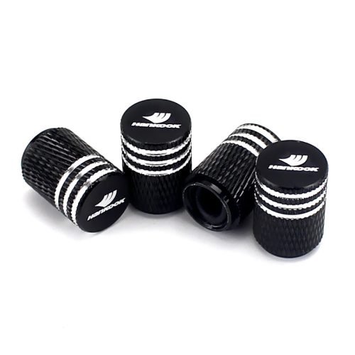 Hankook Black Laser Engraved Tire Valve Caps – Extra Spare Cap Total 5 Caps