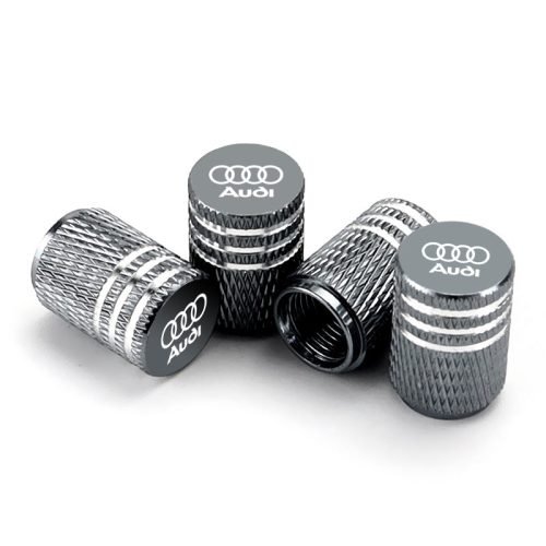 Audi Grey Laser Engraved Tire Valve Caps – Extra Spare Cap Total 5 Caps