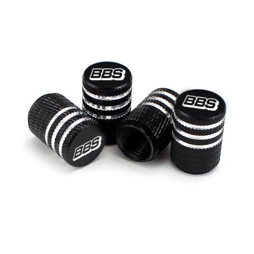 BBS Black Laser Engraved Tire Valve Caps – Extra Spare Cap Total 5 Caps