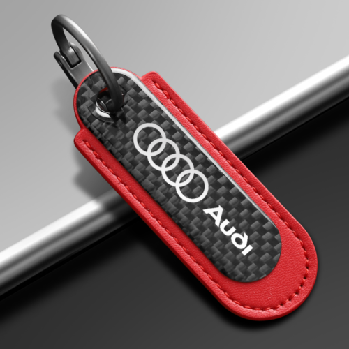 Red Carbon Fiber Key Chain Fit For Audi Models