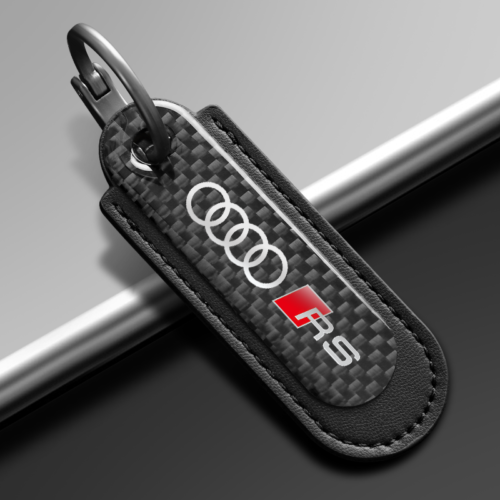 Black Carbon Fiber Key Chain Fit For Audi RS Models