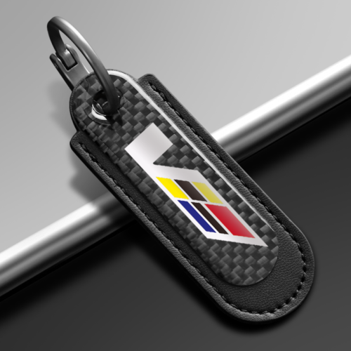 Black Carbon Fiber Key Chain Fit For Cadillac V Models