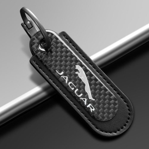 Black Carbon Fiber Key Chain Fit For Jaguar Models