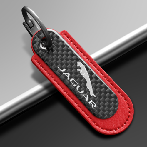 Red Carbon Fiber Key Chain Fit For Jaguar Models