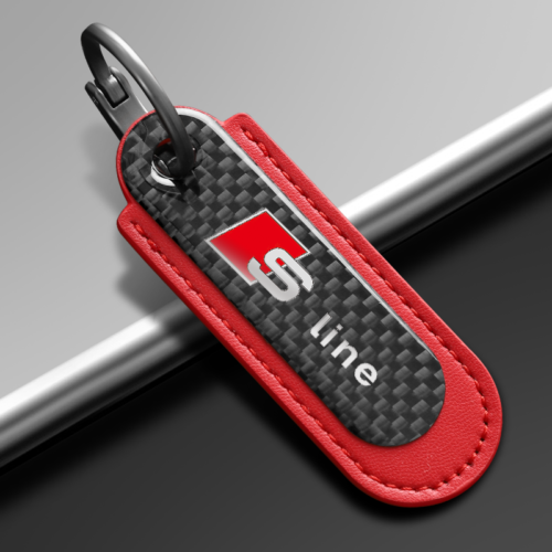 Red Carbon Fiber Key Chain Fit For Audi S Line Models