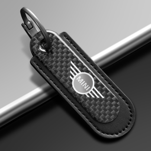 Black Carbon Fiber Key Chain Fit For Mini Cooper Models