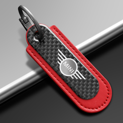 Red Carbon Fiber Key Chain Fit For Mini Cooper Models