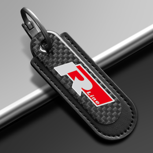 Black Carbon Fiber Key Chain Fit For Volkswagen R Models