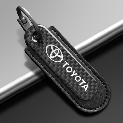 Black Carbon Fiber Key Chain Fit For Toyota Models