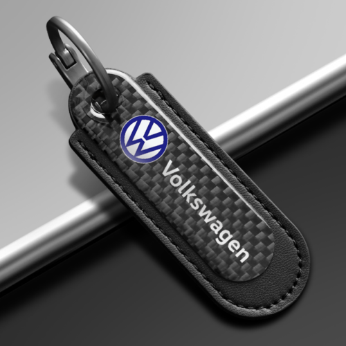 Black Carbon Fiber Key Chain Fit For Volkswagen Models