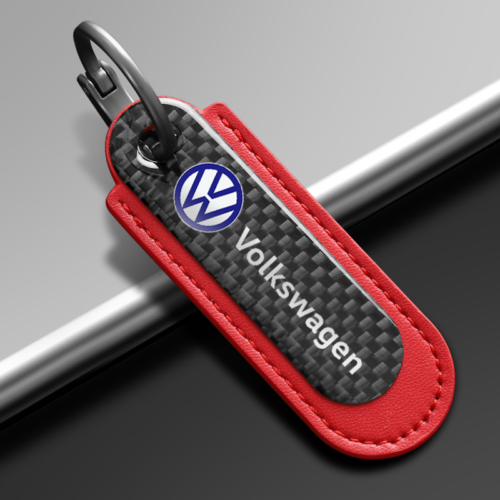 Red Carbon Fiber Key Chain Fit For Volkswagen Models