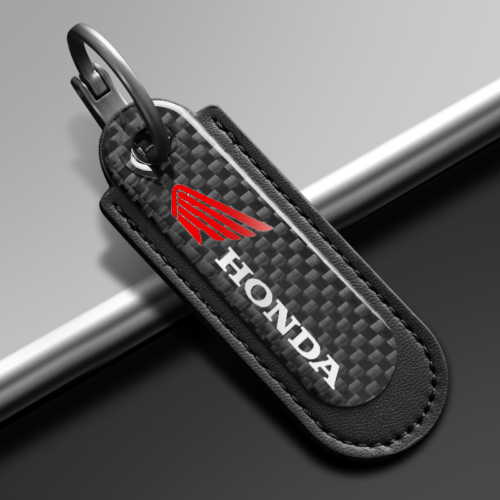 Black Carbon Fiber Key Chain Fit For Honda Bike Models