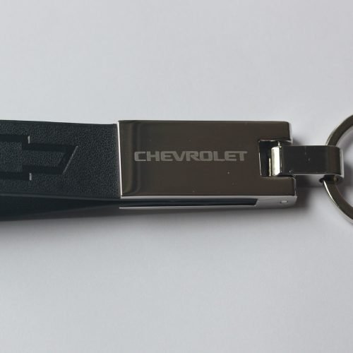 Chevrolet Leather Chrome Metal Keychain