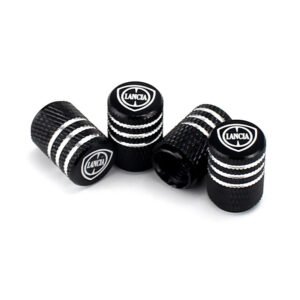 Lancia Laser Engraved Tire Valve Caps - Extra Spare Cap Total 5 Caps