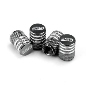 BBS Grey Laser Engraved Tire Valve Caps - Extra Spare Cap Total 5 Caps